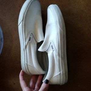 Vans 8.5 white slip on canvas sneakers